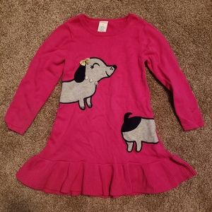 Hot pink bejeweled long sweater